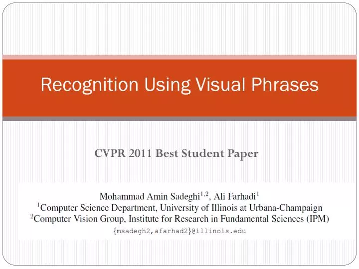 recognition using visual phrases