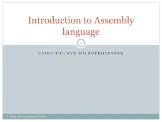 Introduction to Assembly language
