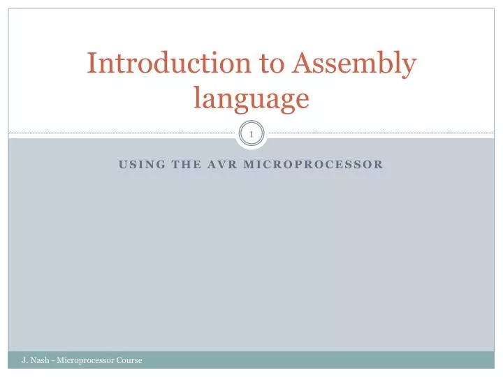 introduction to assembly language