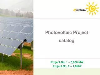 Photovoltaic Project catalog
