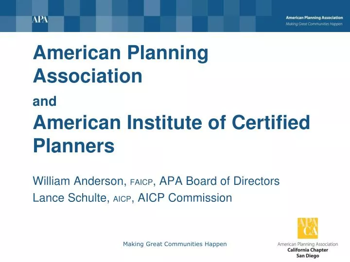 american planning association and american institute of certified planners