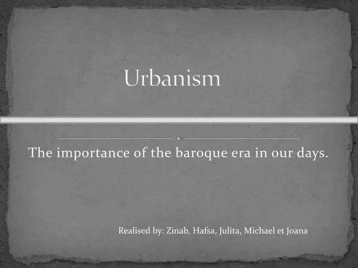 urbanism