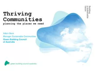 Thriving Communities planning the places we need