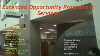 Extended Opportunity Programs &amp; Services