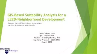 GIS-Based Suitability Analysis for a LEED-Neighborhood Development