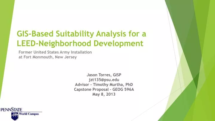 gis based suitability analysis for a leed neighborhood development