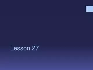 lesson 27