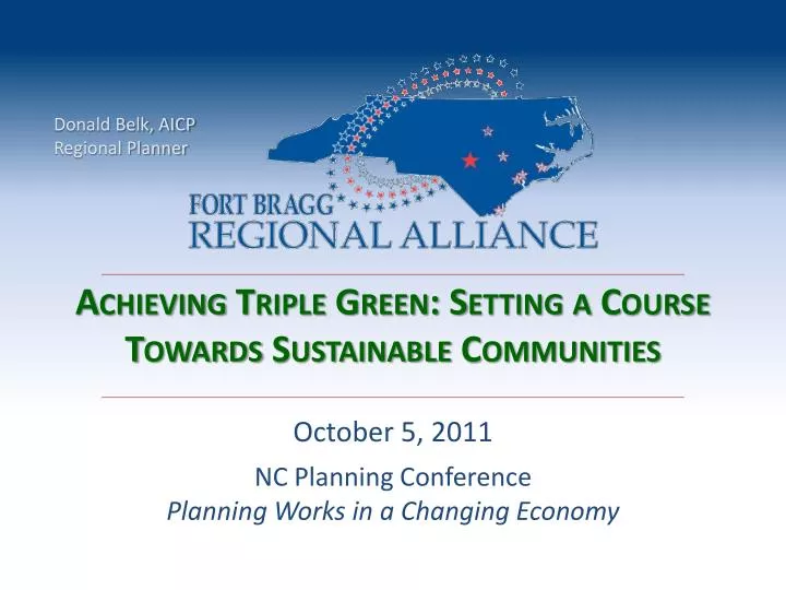 achieving triple green setting a course towards sustainable communities