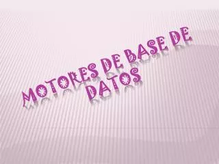motores de base de datos