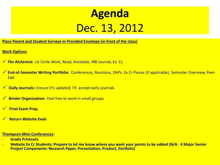 agenda dec 13 2012
