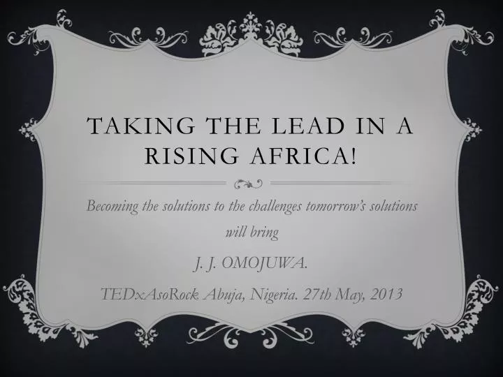 taking the lead in a rising africa