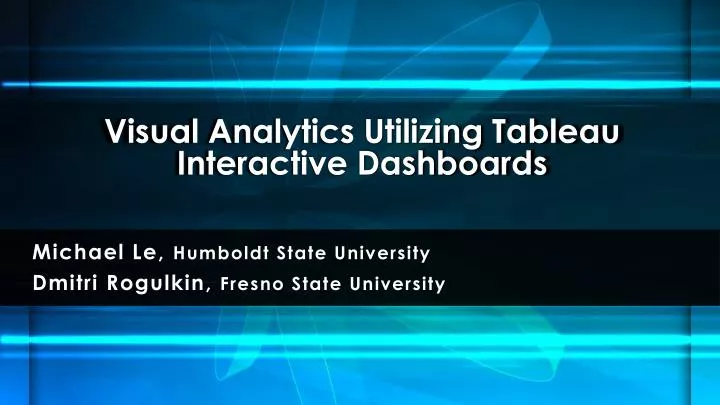 visual analytics utilizing tableau interactive dashboards