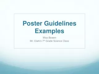 Poster Guidelines Examples