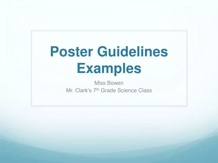 poster guidelines examples