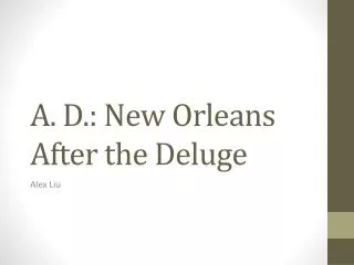 A. D.: New Orleans After the Deluge