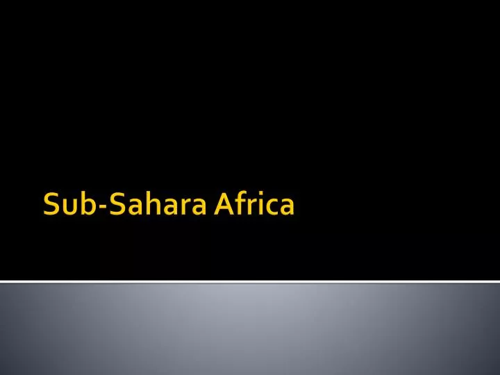 sub sahara africa