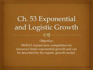 ch 53 exponential and logistic growth