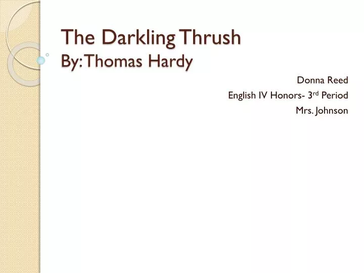 the darkling thrush by thomas hardy