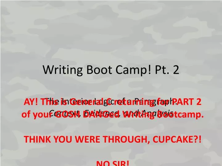 writing boot camp pt 2