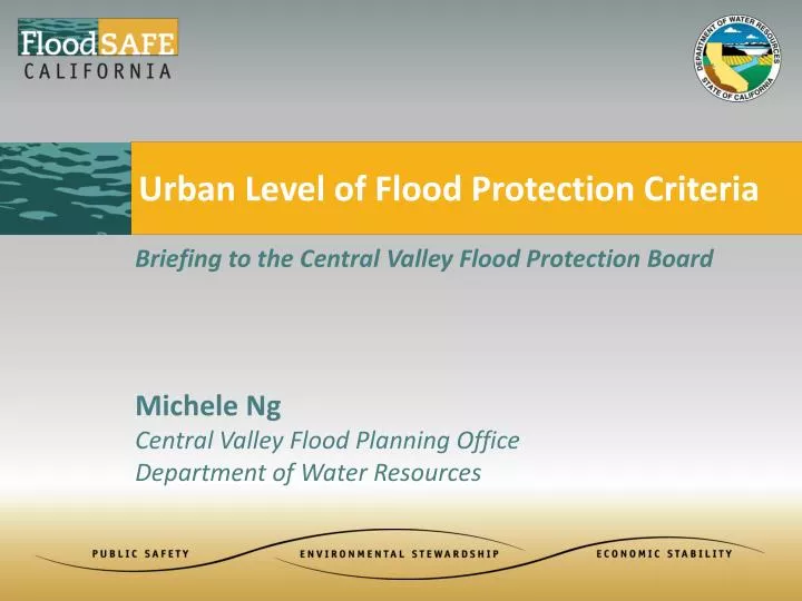 urban level of flood protection criteria