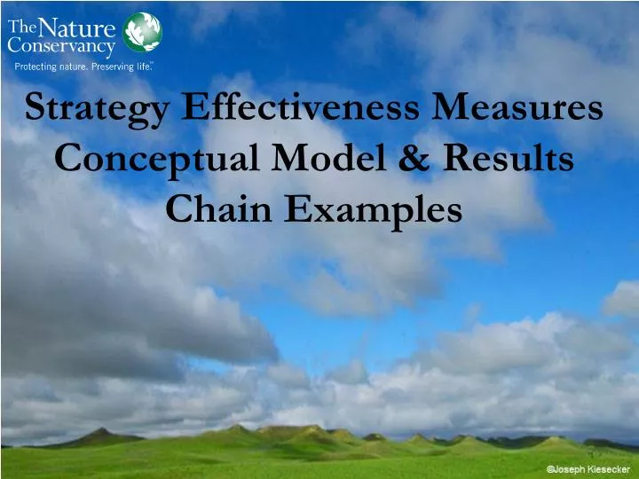 strategy effectiveness measures conceptual model results chain examples