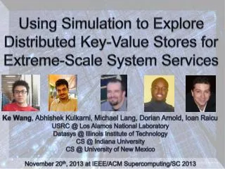 Using Simulation to Explore Distributed Key-Value Stores for Extreme-Scale System Services