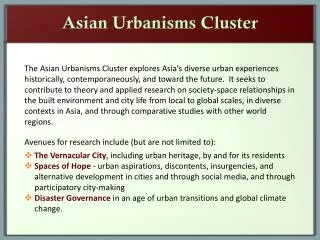 Asian Urbanisms Cluster