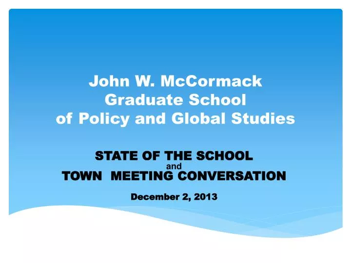 john w mccormack graduate school of policy and global studies