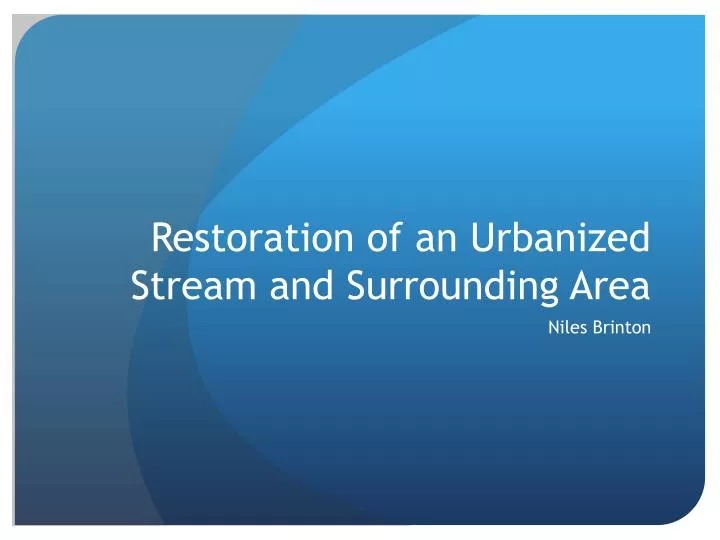 restoration of an urbanized stream and surrounding area