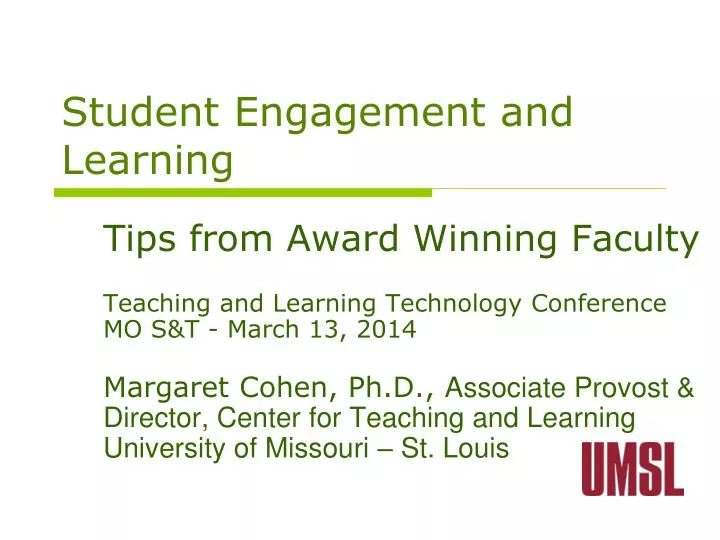 student engagement and learning