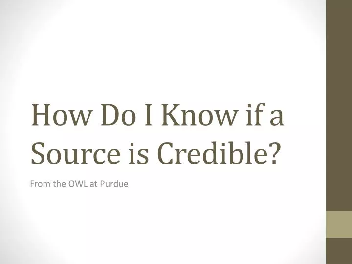how do i know if a source is credible