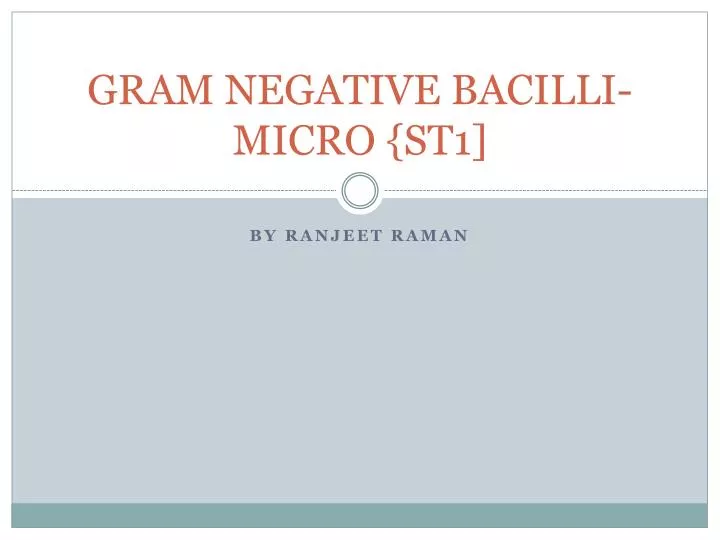 gram negative bacilli micro st1
