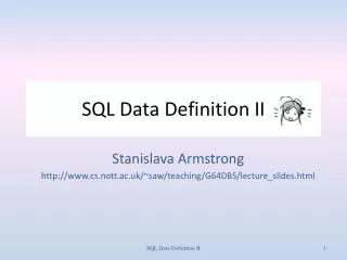 SQL Data Definition II