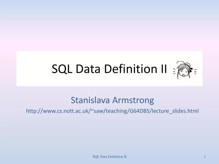 sql data definition ii