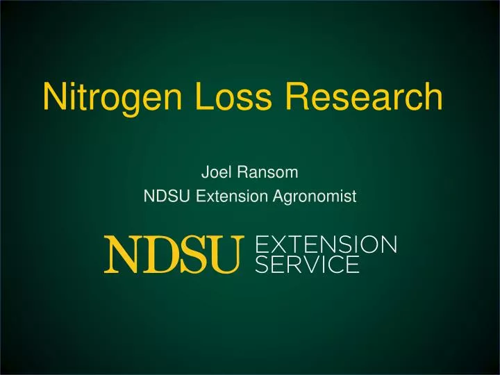 nitrogen loss research