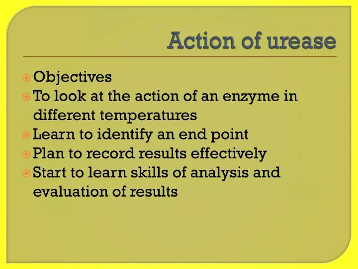 action of urease