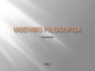 ugdymo filosofija