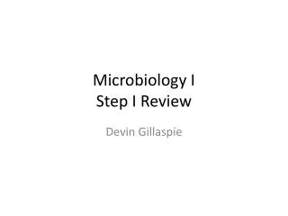 Microbiology I Step I Review