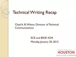 Technical Writing Recap