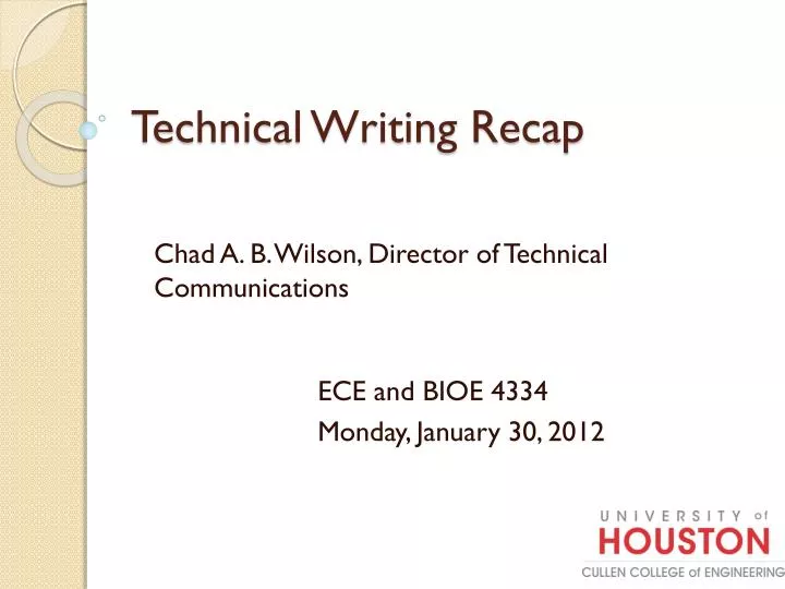 technical writing recap