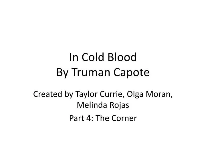 in cold blood by truman capote