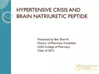 HYPERTENSIVE CRISIS AND BRAIN NATRIURETIC PEPTIDE