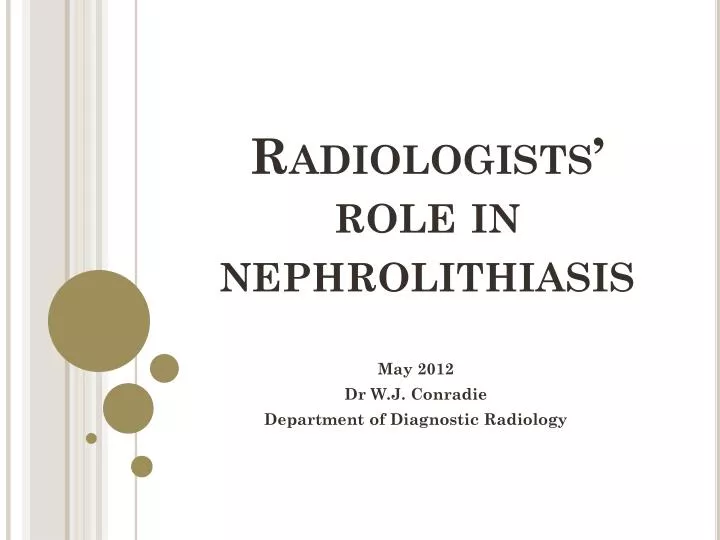 radiologists role in nephrolithiasis