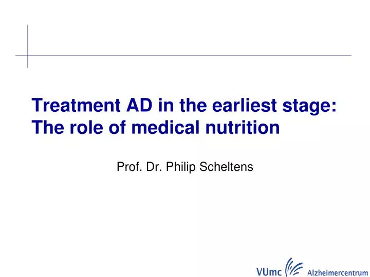 treatment ad in the earliest stage the role of medical nutrition