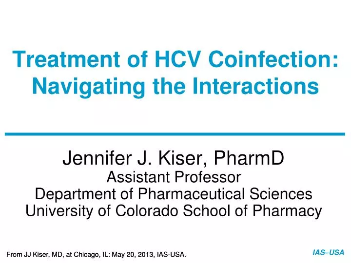 treatment of hcv coinfection navigating the interactions