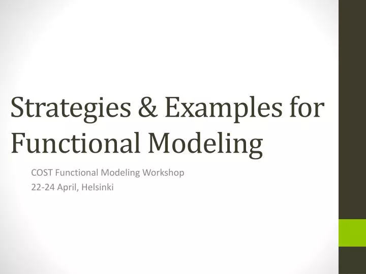 strategies examples for functional modeling
