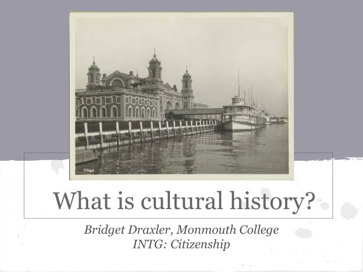 what is cultural history