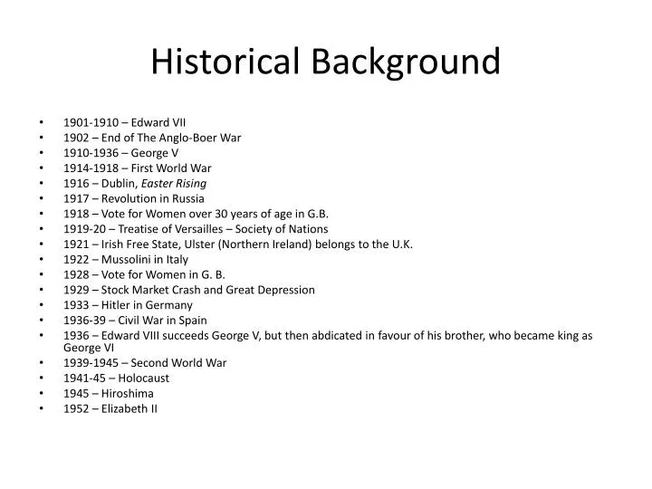 historical background