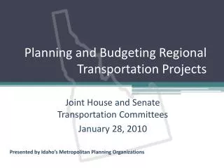 Planning and Budgeting Regional Transportation Projects