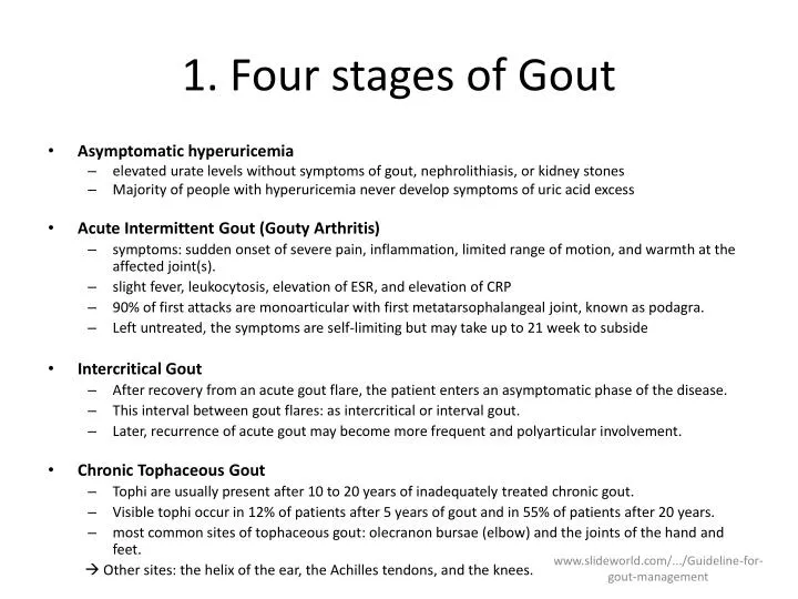 1 four stages of gout